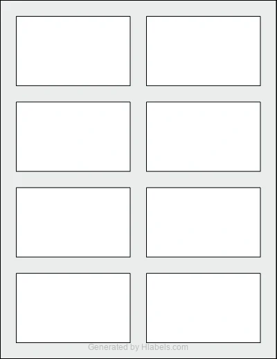 OnlineLabels® OL3043 template with 8 rectangular 3.5 x 2.125 inch labels per sheet, on Letter-size adhesive blank label sheets.