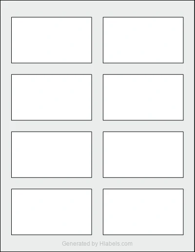 OnlineLabels® OL3072 template with 8 rectangular 3.5 x 2 inch labels per sheet, on Letter-size adhesive blank label sheets.