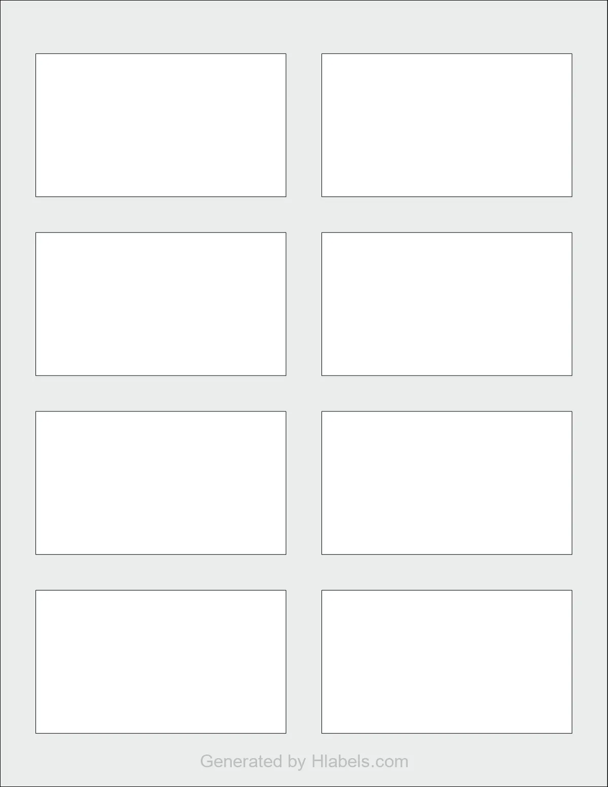 OnlineLabels® OL3072 template with 8 rectangular 3.5 x 2 inch labels per sheet, on Letter-size adhesive blank label sheets.
