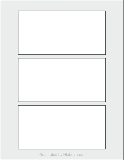 OnlineLabels® OL318 template with 3 rectangular 6 x 3 inch labels per sheet, on Letter-size adhesive blank label sheets.