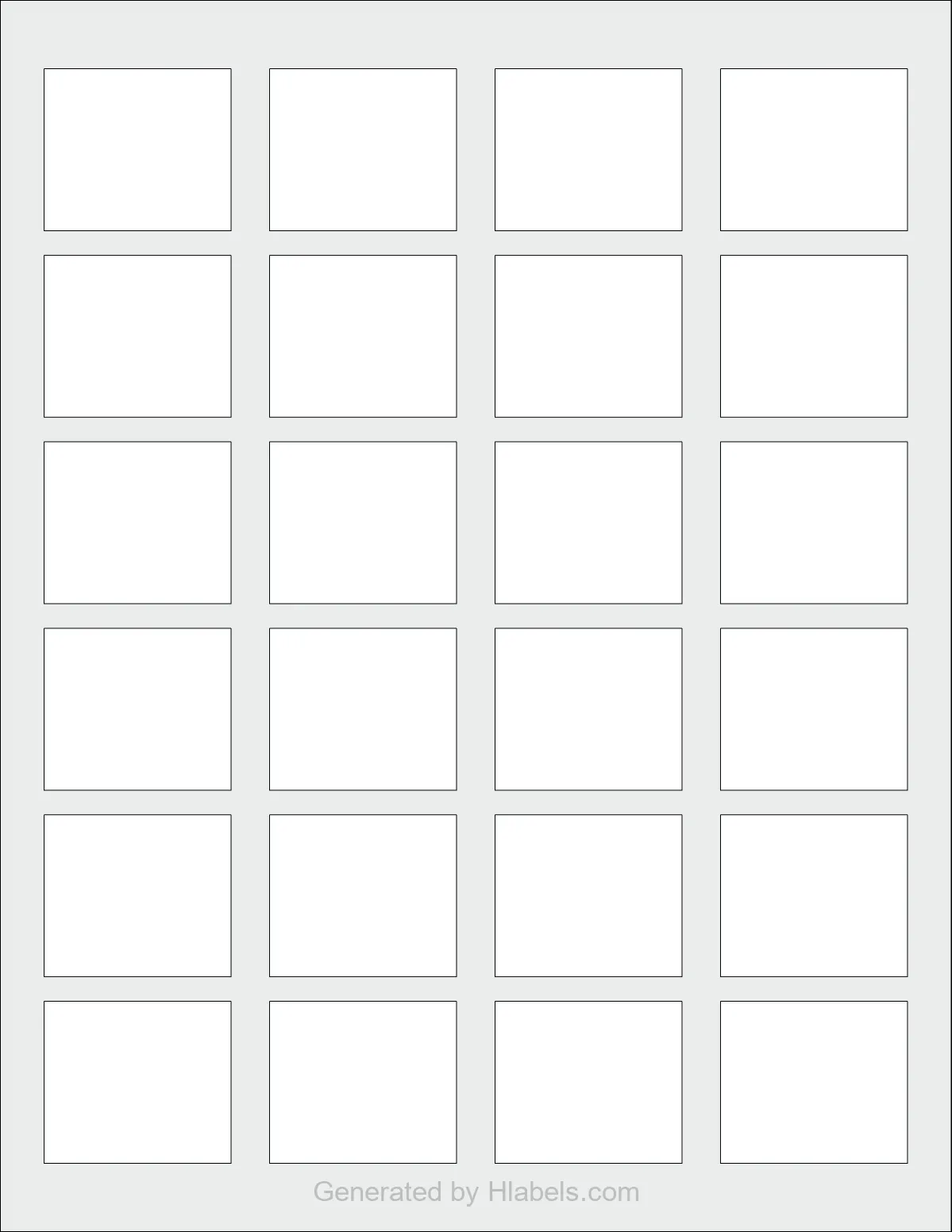 OnlineLabels® OL3188 template with 24 rectangular 1.67 x 1.4463 inch labels per sheet, on Letter-size adhesive blank label sheets.