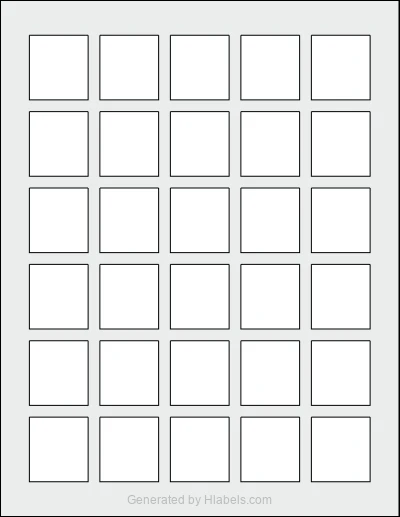 OnlineLabels® OL3344 template with 30 rectangular 1.25 x 1.375 inch labels per sheet, on Letter-size adhesive blank label sheets.