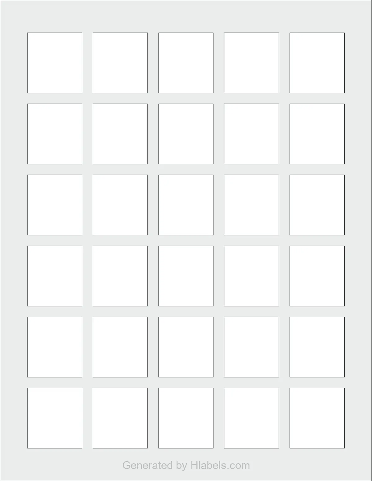 OnlineLabels® OL3344 template with 30 rectangular 1.25 x 1.375 inch labels per sheet, on Letter-size adhesive blank label sheets.