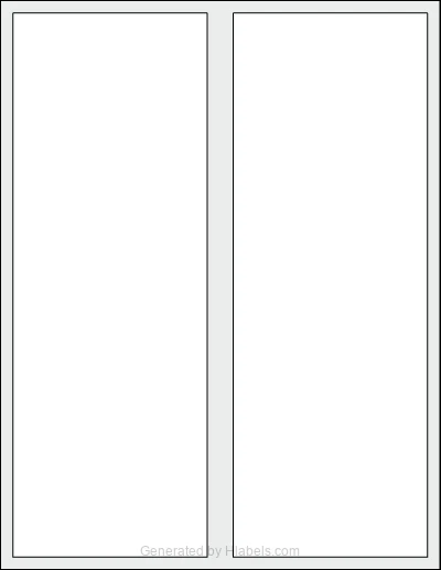 OnlineLabels® OL338 template with 2 rectangular 3.75 x 10.5 inch labels per sheet, on Letter-size adhesive blank label sheets.