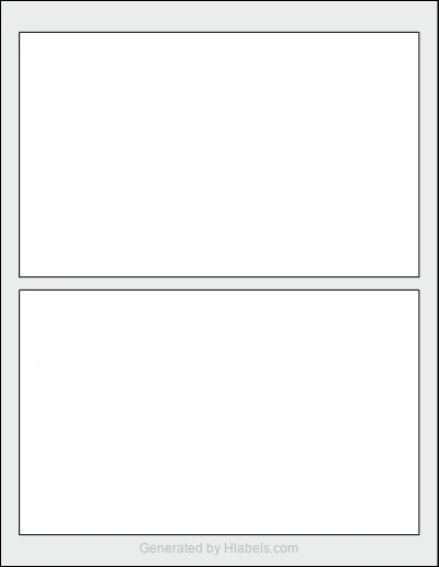 OnlineLabels® OL3537 template with 2 rectangular 7.75 x 4.75 inch labels per sheet, on Letter-size adhesive blank label sheets.