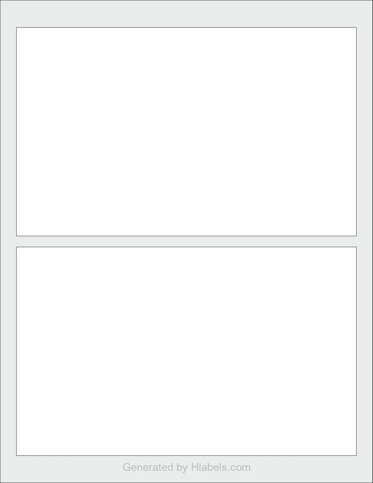 OnlineLabels® OL3537 template with 2 rectangular 7.75 x 4.75 inch labels per sheet, on Letter-size adhesive blank label sheets.