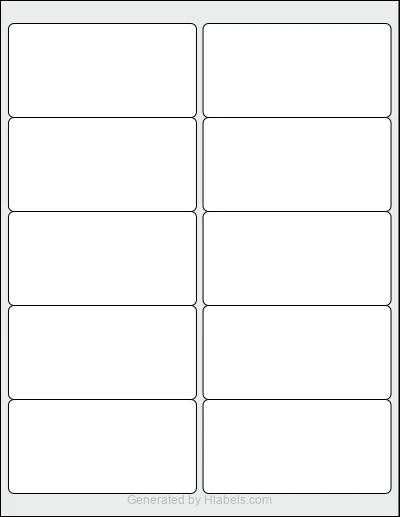 OnlineLabels® OL3540 template with 10 rectangular 4 x 2 inch labels per sheet, on Letter-size adhesive blank label sheets.