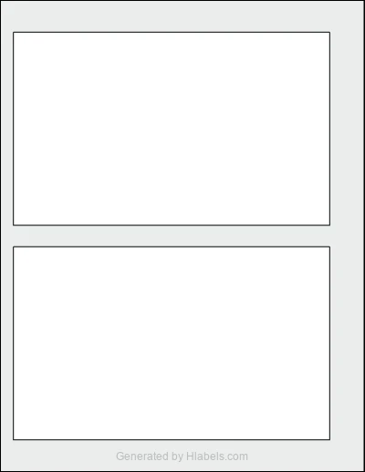 OnlineLabels® OL369 template with 2 rectangular 7.375 x 4.5 inch labels per sheet, on Letter-size adhesive blank label sheets.