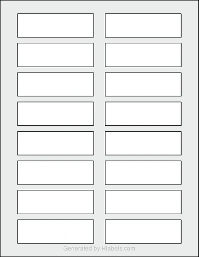 OnlineLabels® OL382 template with 16 rectangular 3.25 x 1.0096 inch labels per sheet, on Letter-size adhesive blank label sheets.