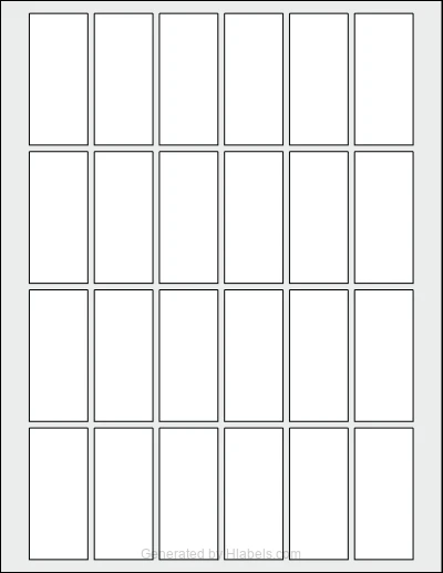 OnlineLabels® OL3954 template with 24 rectangular 1.125 x 2.5278 inch labels per sheet, on Letter-size adhesive blank label sheets.