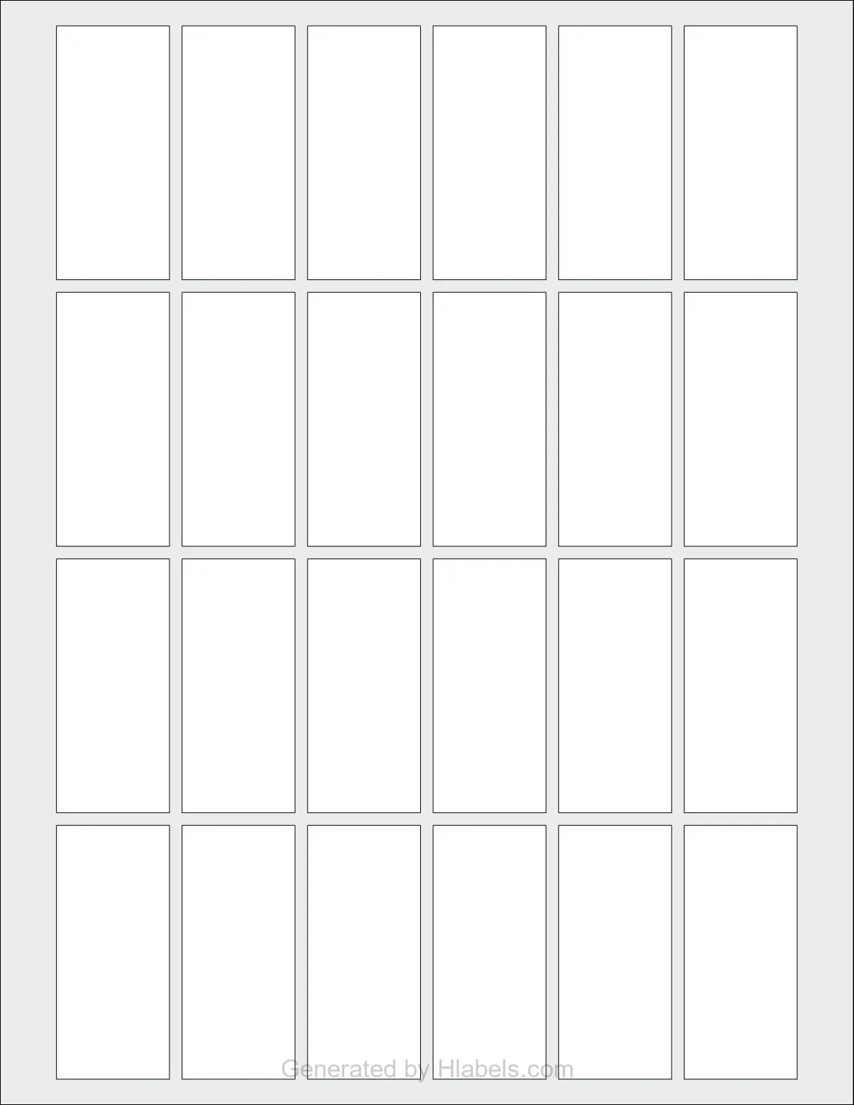 OnlineLabels® OL3954 template with 24 rectangular 1.125 x 2.5278 inch labels per sheet, on Letter-size adhesive blank label sheets.