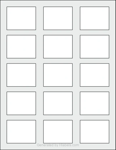 OnlineLabels® OL421 template with 15 rectangular 2.125 x 1.6875 inch labels per sheet, on Letter-size adhesive blank label sheets.