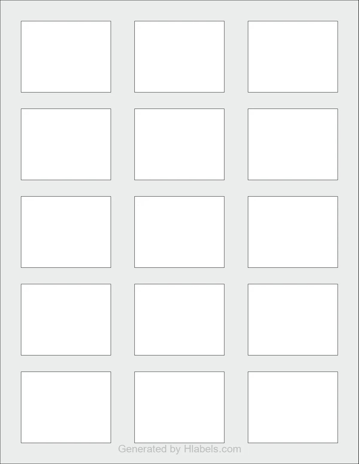 OnlineLabels® OL421 template with 15 rectangular 2.125 x 1.6875 inch labels per sheet, on Letter-size adhesive blank label sheets.