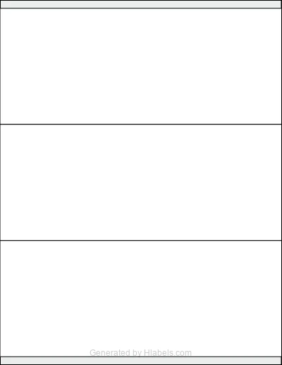 OnlineLabels® OL425 template with 3 rectangular 8.5 x 3.5 inch labels per sheet, on Letter-size adhesive blank label sheets.