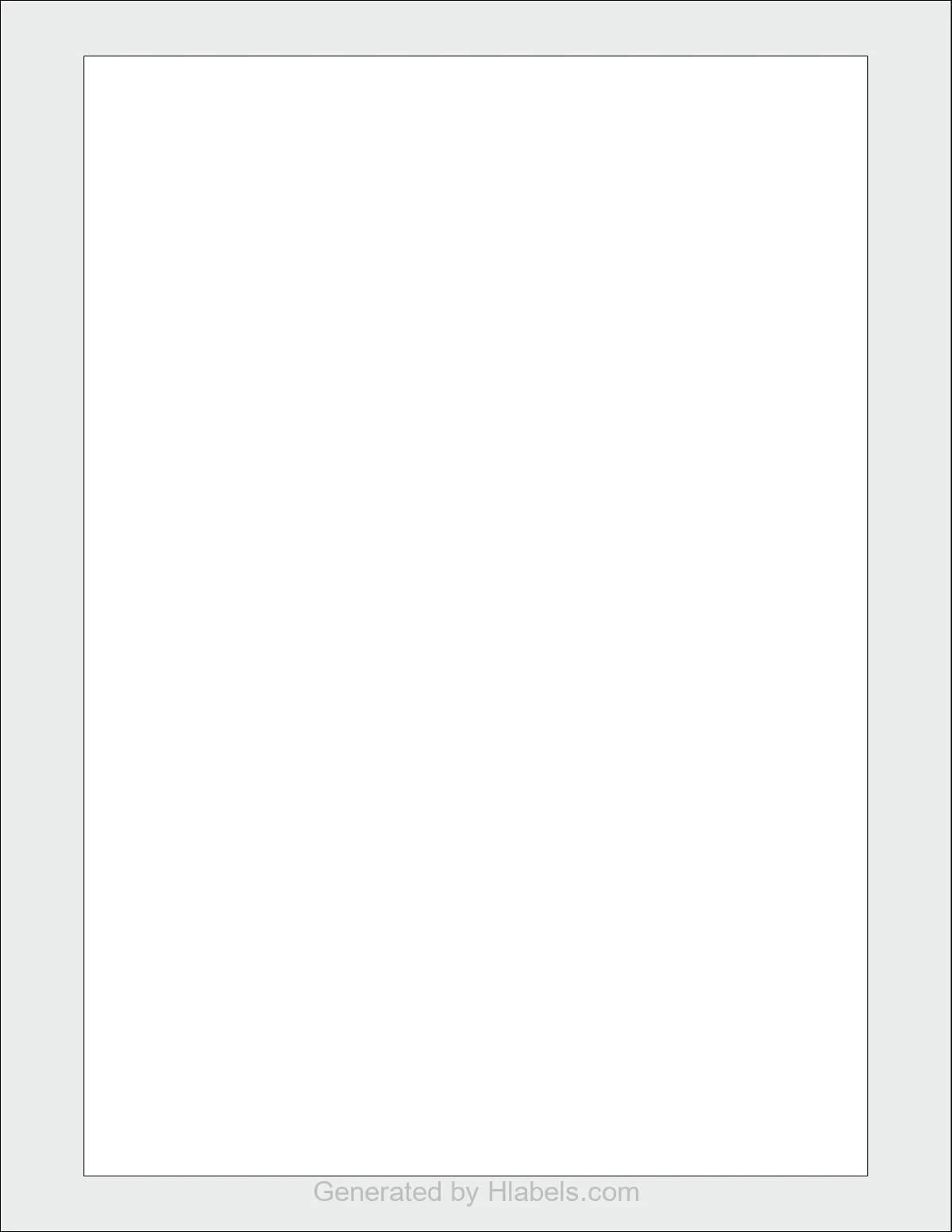 OnlineLabels® OL4469 template with 1 rectangular 7 x 10 inch labels per sheet, on Letter-size adhesive blank label sheets.