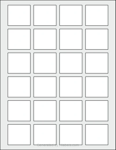 OnlineLabels® OL451 template with 24 rectangular 1.65 x 1.5 inch labels per sheet, on Letter-size adhesive blank label sheets.