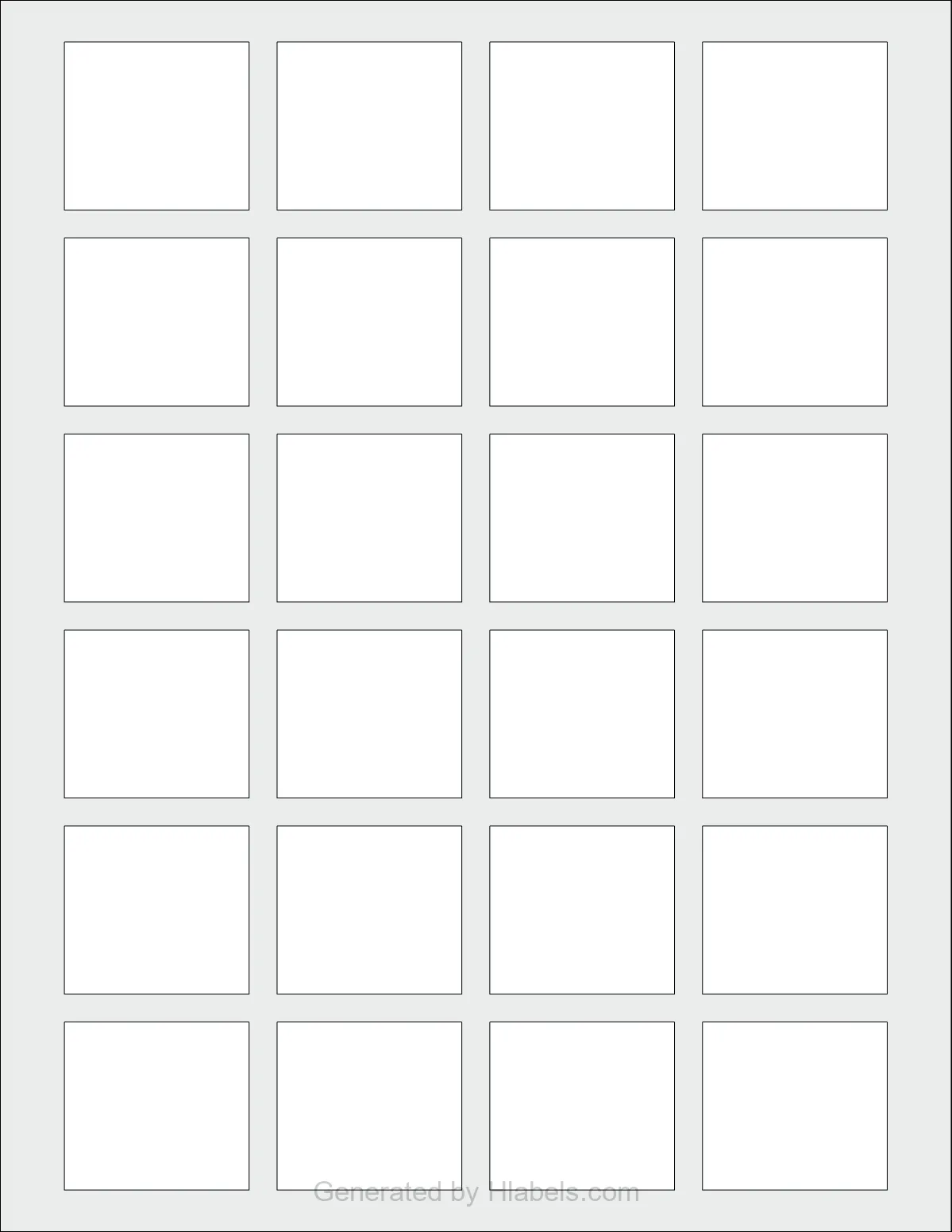 OnlineLabels® OL451 template with 24 rectangular 1.65 x 1.5 inch labels per sheet, on Letter-size adhesive blank label sheets.