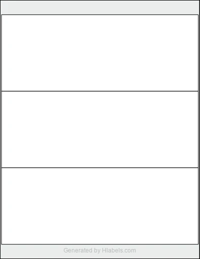 OnlineLabels® OL4544 template with 3 rectangular 8.375 x 3.25 inch labels per sheet, on Letter-size adhesive blank label sheets.