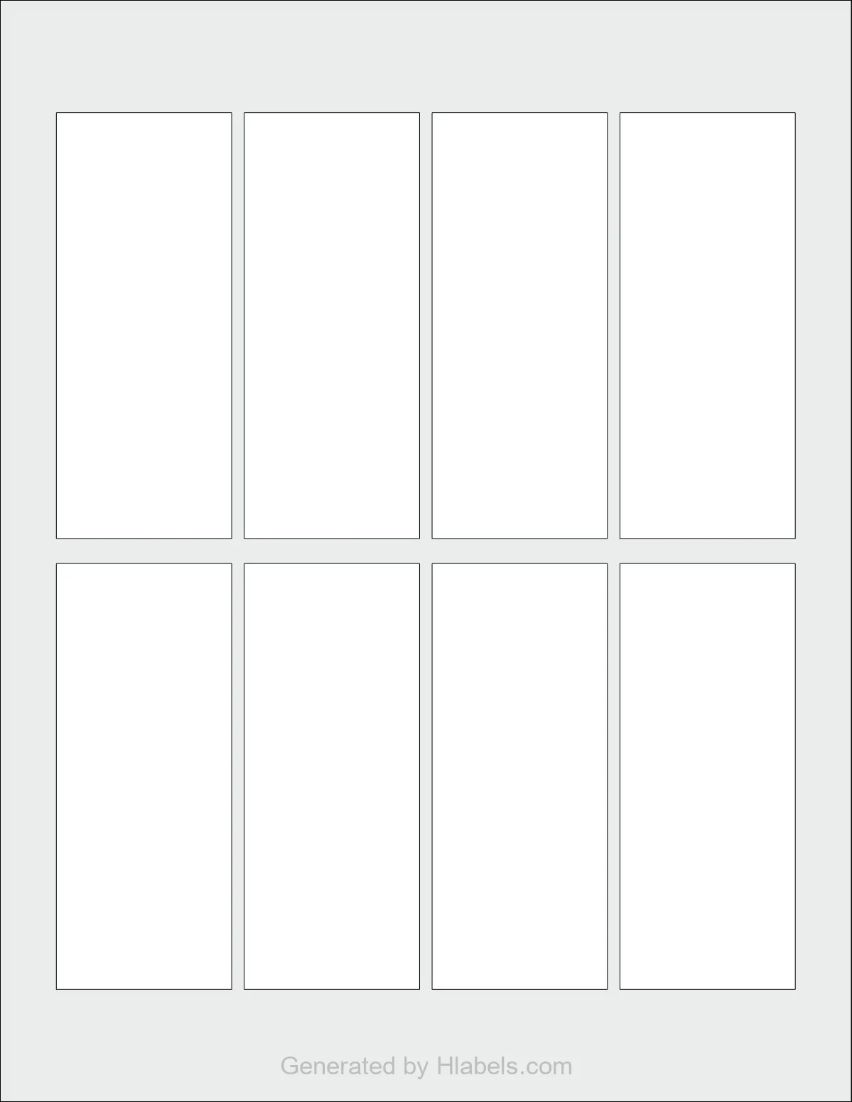 OnlineLabels® OL4600 template with 8 rectangular 1.75 x 4.25 inch labels per sheet, on Letter-size adhesive blank label sheets.