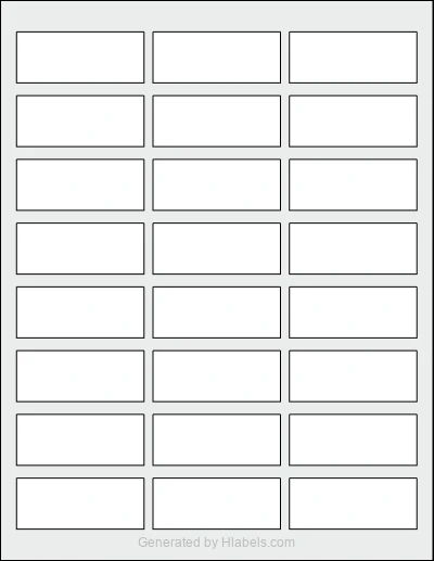 OnlineLabels® OL4607 template with 24 rectangular 2.5 x 1 inch labels per sheet, on Letter-size adhesive blank label sheets.
