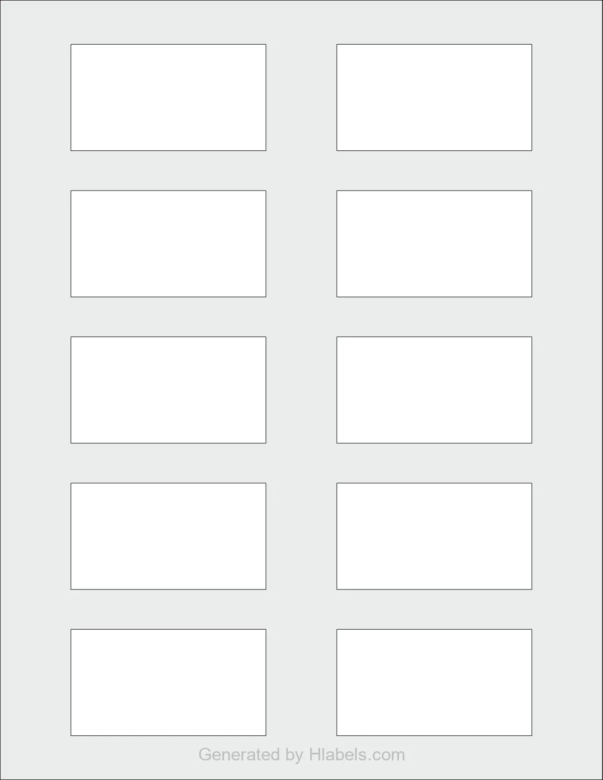 OnlineLabels® OL4647 template with 10 rectangular 2.75 x 1.5 inch labels per sheet, on Letter-size adhesive blank label sheets.