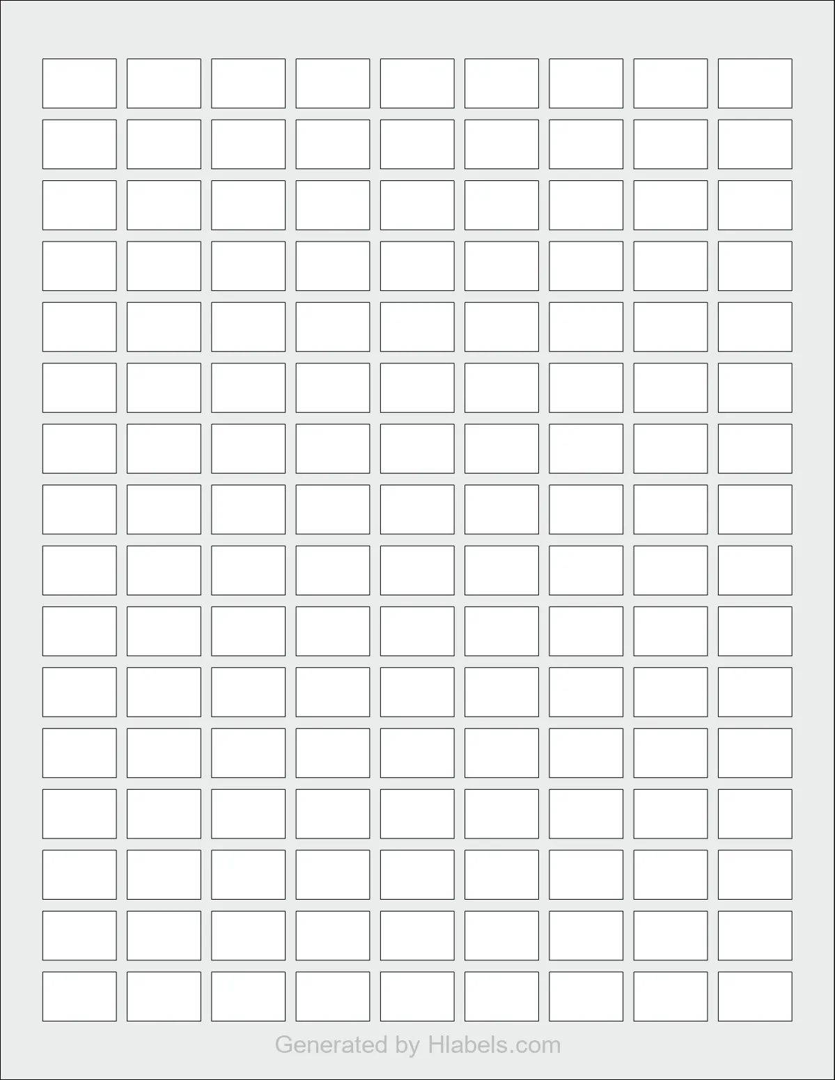 OnlineLabels® OL4904 template with 144 rectangular 0.75 x 0.5 inch labels per sheet, on Letter-size adhesive blank label sheets.