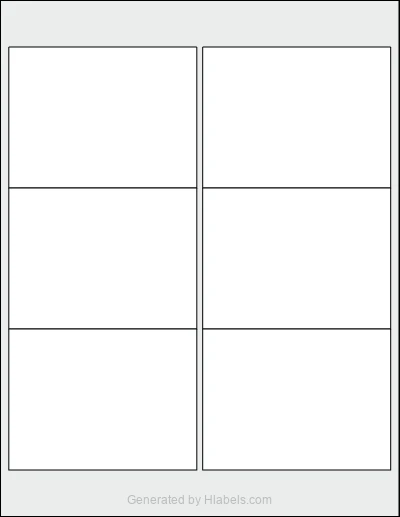 OnlineLabels® OL500 template with 6 rectangular 4 x 3 inch labels per sheet, on Letter-size adhesive blank label sheets.