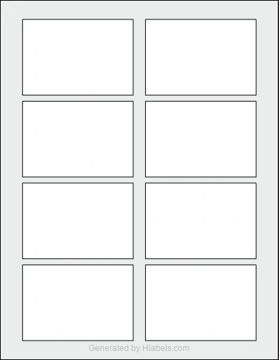 OnlineLabels® OL5030 template with 8 rectangular 3.375 x 2.3125 inch labels per sheet, on Letter-size adhesive blank label sheets.