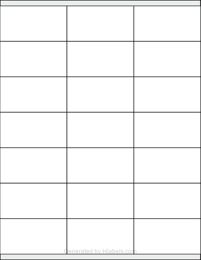 OnlineLabels® OL5350 template with 21 rectangular 2.8333 x 1.5 inch labels per sheet, on Letter-size adhesive blank label sheets.