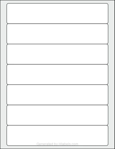 OnlineLabels® OL5450WJ template with 7 rectangular 7.5 x 1.5 inch labels per sheet, on Letter-size adhesive blank label sheets.