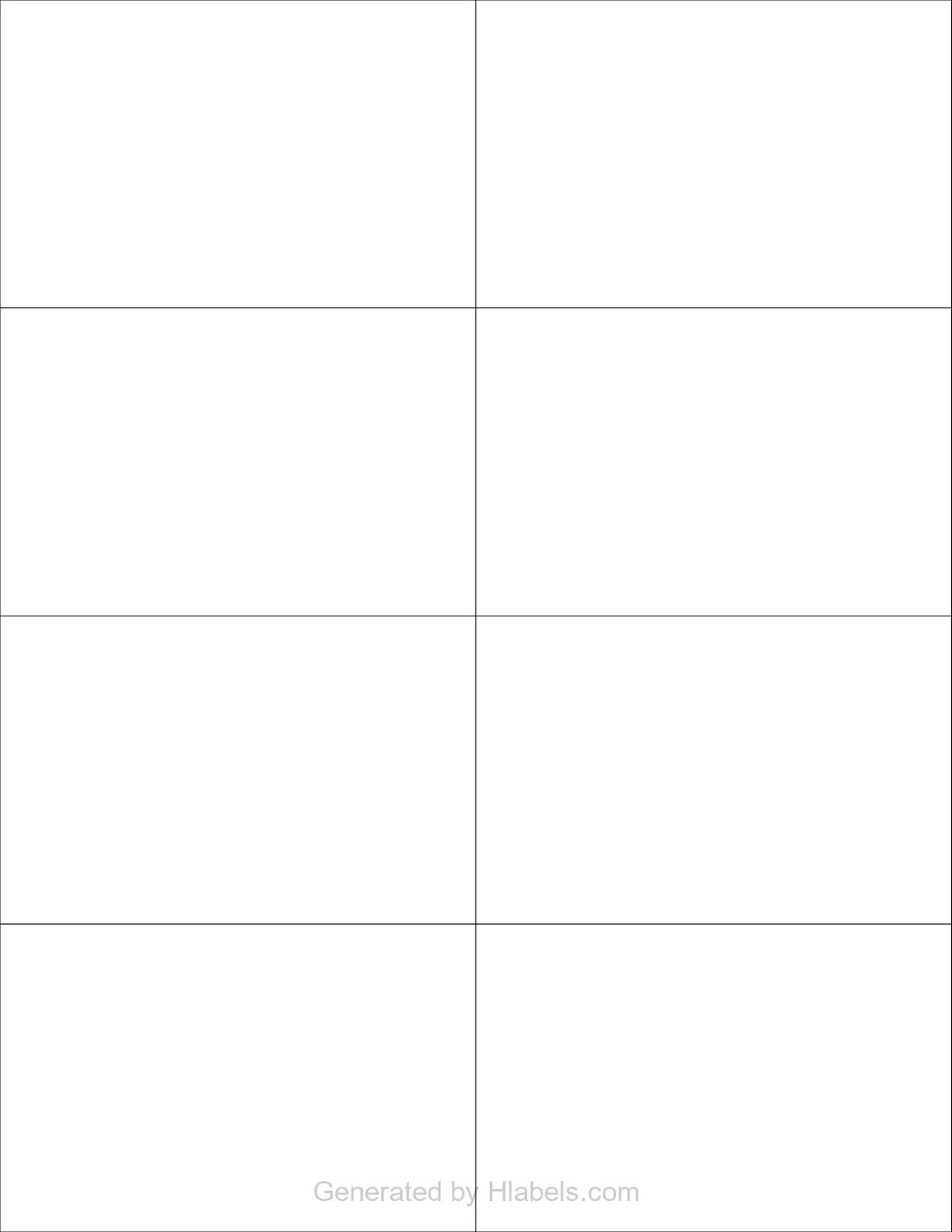 OnlineLabels® OL550 template with 8 rectangular 4.25 x 2.75 inch labels per sheet, on Letter-size adhesive blank label sheets.