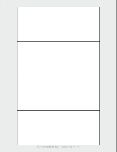 OnlineLabels® OL5550 template with 4 rectangular 6 x 2.5 inch labels per sheet, on Letter-size adhesive blank label sheets.
