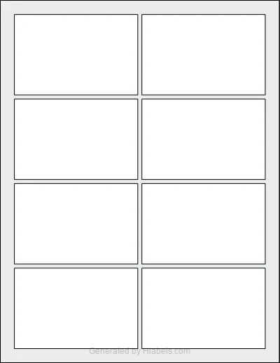 OnlineLabels® OL575 template with 8 rectangular 3.75 x 2.438 inch labels per sheet, on Letter-size adhesive blank label sheets.