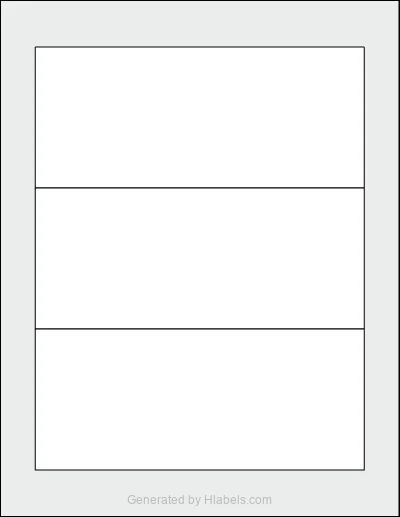 OnlineLabels® OL5925 template with 3 rectangular 7 x 3 inch labels per sheet, on Letter-size adhesive blank label sheets.