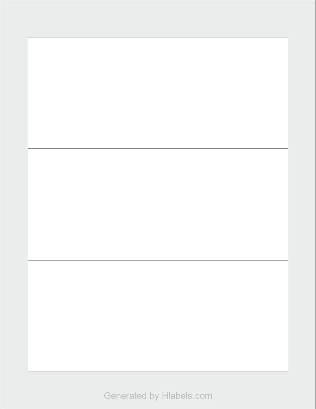 OnlineLabels® OL5925 template with 3 rectangular 7 x 3 inch labels per sheet, on Letter-size adhesive blank label sheets.
