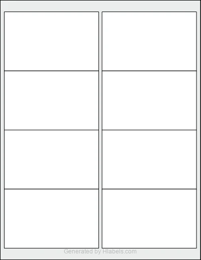 OnlineLabels® OL600 template with 8 rectangular 4 x 2.5 inch labels per sheet, on Letter-size adhesive blank label sheets.