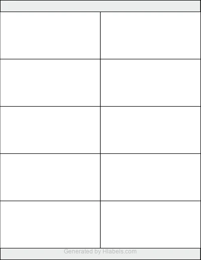 OnlineLabels® OL625 template with 10 rectangular 4.25 x 2 inch labels per sheet, on Letter-size adhesive blank label sheets.