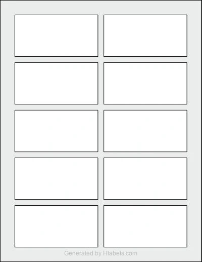 OnlineLabels® OL6450 template with 10 rectangular 3.5 x 1.75 inch labels per sheet, on Letter-size adhesive blank label sheets.