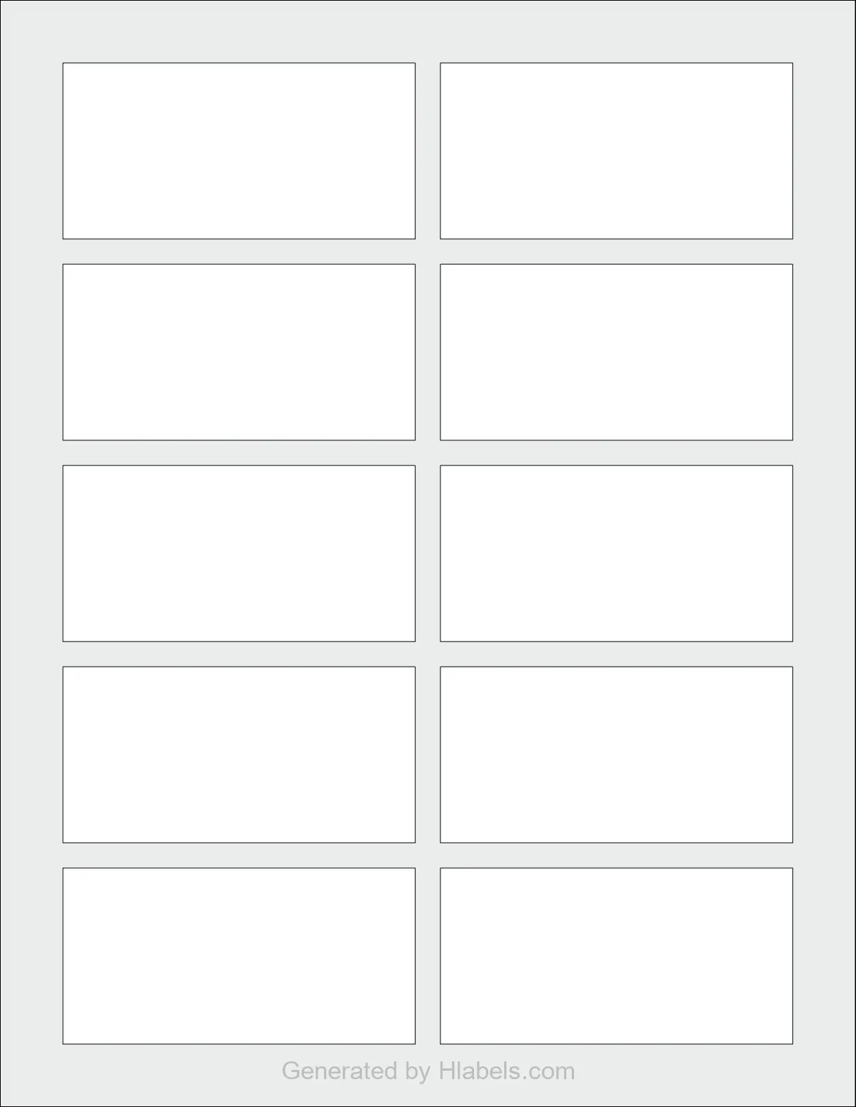OnlineLabels® OL6450 template with 10 rectangular 3.5 x 1.75 inch labels per sheet, on Letter-size adhesive blank label sheets.