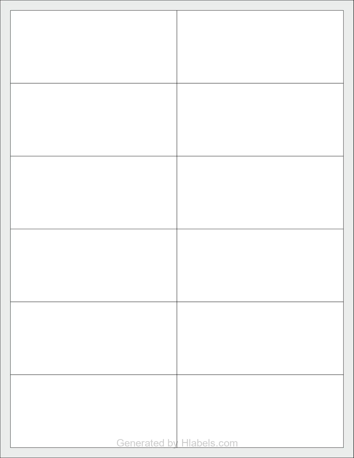 OnlineLabels® OL700 template with 12 rectangular 4 x 1.75 inch labels per sheet, on Letter-size adhesive blank label sheets.