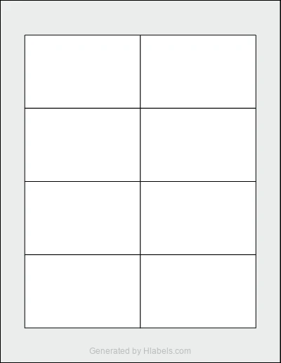 OnlineLabels® OL712 template with 8 rectangular 3.5 x 2.2188 inch labels per sheet, on Letter-size adhesive blank label sheets.