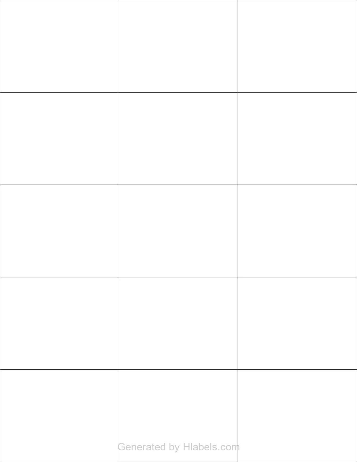 OnlineLabels® OL750 template with 15 rectangular 2.8333 x 2.2 inch labels per sheet, on Letter-size adhesive blank label sheets.