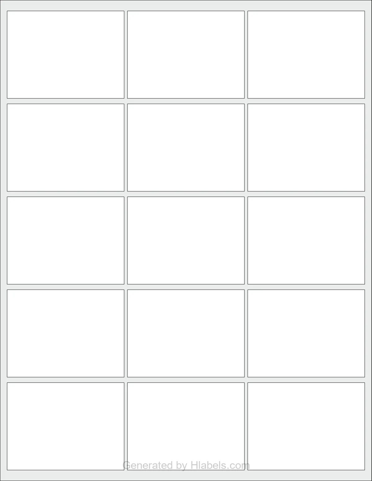 OnlineLabels® OL775 template with 15 rectangular 2.675 x 2 inch labels per sheet, on Letter-size adhesive blank label sheets.