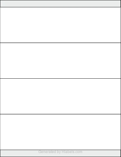 OnlineLabels® OL7800 template with 4 rectangular 8.5 x 2.5 inch labels per sheet, on Letter-size adhesive blank label sheets.