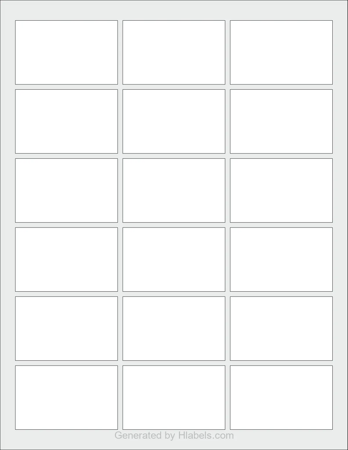 OnlineLabels® OL800 template with 18 rectangular 2.5 x 1.563 inch labels per sheet, on Letter-size adhesive blank label sheets.