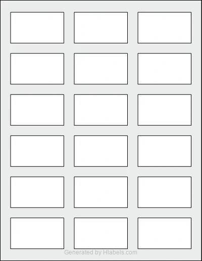 OnlineLabels® OL823 template with 18 rectangular 2.2441 x 1.2992 inch labels per sheet, on Letter-size adhesive blank label sheets.