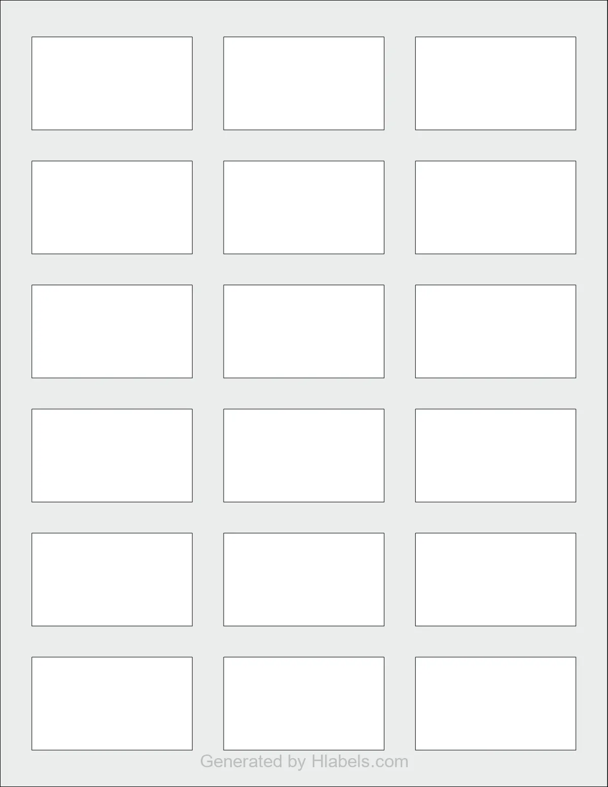 OnlineLabels® OL823 template with 18 rectangular 2.2441 x 1.2992 inch labels per sheet, on Letter-size adhesive blank label sheets.