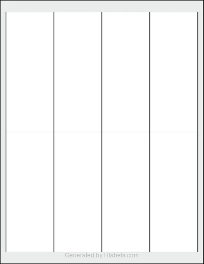 OnlineLabels® OL8250 template with 8 rectangular 2 x 5 inch labels per sheet, on Letter-size adhesive blank label sheets.