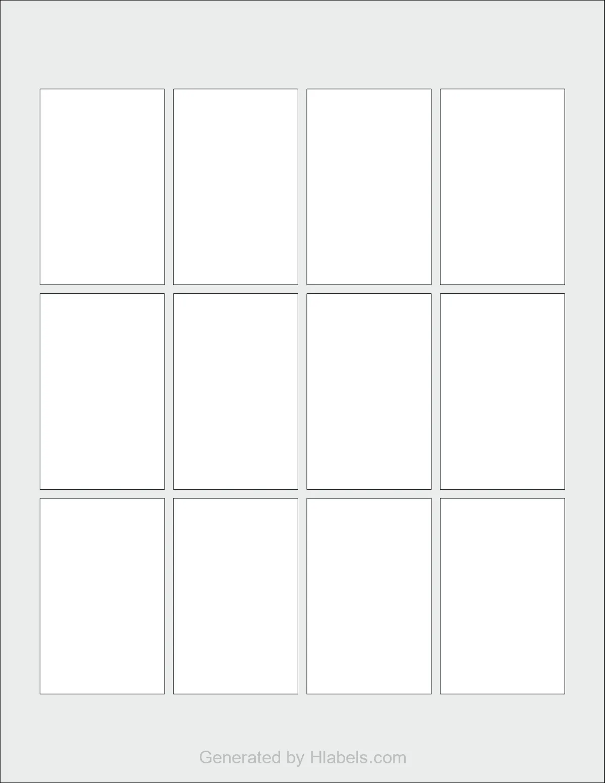 OnlineLabels® OL857 template with 12 rectangular 1.75 x 2.75 inch labels per sheet, on Letter-size adhesive blank label sheets.