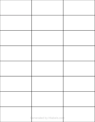 OnlineLabels® OL870 template with 24 rectangular 2.8333 x 1.375 inch labels per sheet, on Letter-size adhesive blank label sheets.